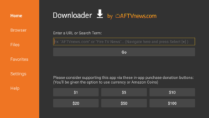 browser section on downloader